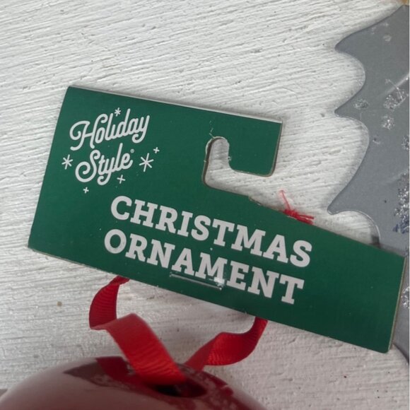 Holiday Style Christmas Ornaments Set Of 6 Bells Leaves Trees New Silver Red - Picture 7 of 8